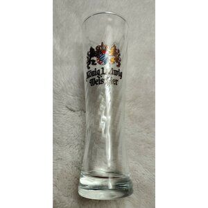 Konig Ludwig Weissbier Tall Beer Glass 0.5L Bavaria Germany Crest